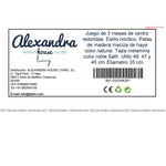 3er-Set Tischchen Alexandra House Living natürlich Eg Holz MDP 35 x 49 x 35 cm 35 x 45 x 35 cm 35 x 47 x 35 cm