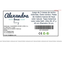 3er-Set Tischchen Alexandra House Living natürlich Eg Holz MDP 35 x 49 x 35 cm 35 x 45 x 35 cm 35 x 47 x 35 cm