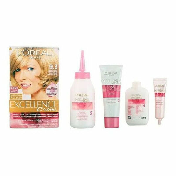 Dauerfärbung L'Oreal Make Up Excellence Helles Goldblond Nº 9,3-Rubio Claro Claro Dorado 192 ml