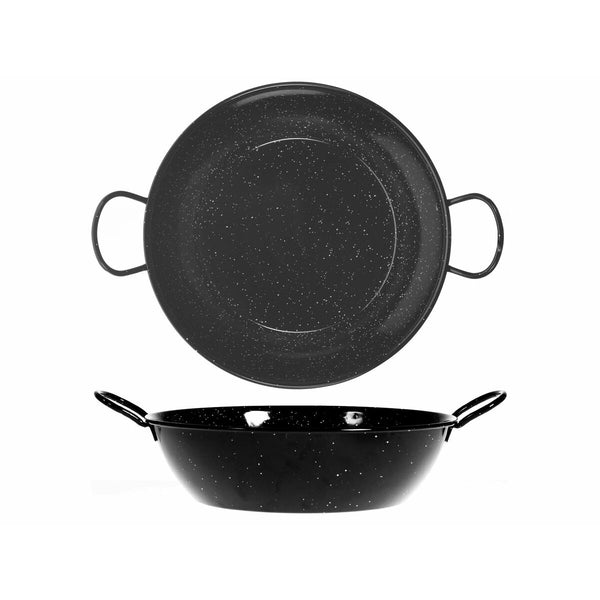 Tiefe Pfanne mit Griffen Vaello Schwarz Emaillierter Edelstahl (Ø 30 cm)