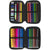 Doppel-Federtasche Milan Sunset Schwarz grün 34 Stücke 19,5 x 13 x 5 cm