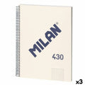 Notizbuch Milan 430 Beige A4 80 Blatt (3 Stück)