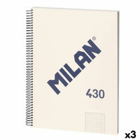 Notizbuch Milan 430 Beige A4 80 Blatt (3 Stück)