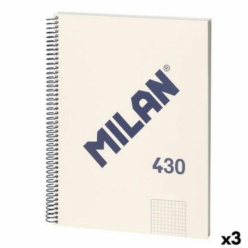 Notizbuch Milan 430 Beige A4 80 Blatt (3 Stück)