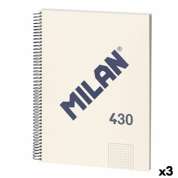 Notizbuch Milan 430 Beige A4 80 Blatt (3 Stück)