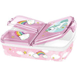 Brotdose mit Besteckfach Stor Unicorn Rainbow (6,7 x 16,5 x 19,5 cm)
