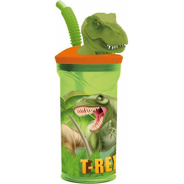 Becher mit Strohhalm Stor T-Rex grün