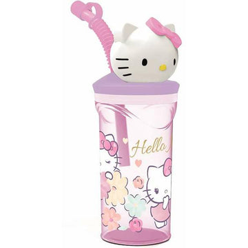 Becher mit Strohhalm Hello Kitty 360 ml 3D