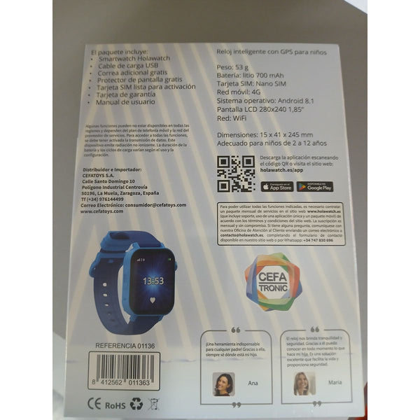Uhr für Kleinkinder Cefatoys Holawatch "X Plus