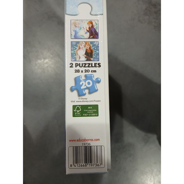 Set mit 2 Puzzeln Frozen 20 Stücke