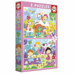 Set mit 2 Puzzeln Educa Fantasy world 48 Stücke
