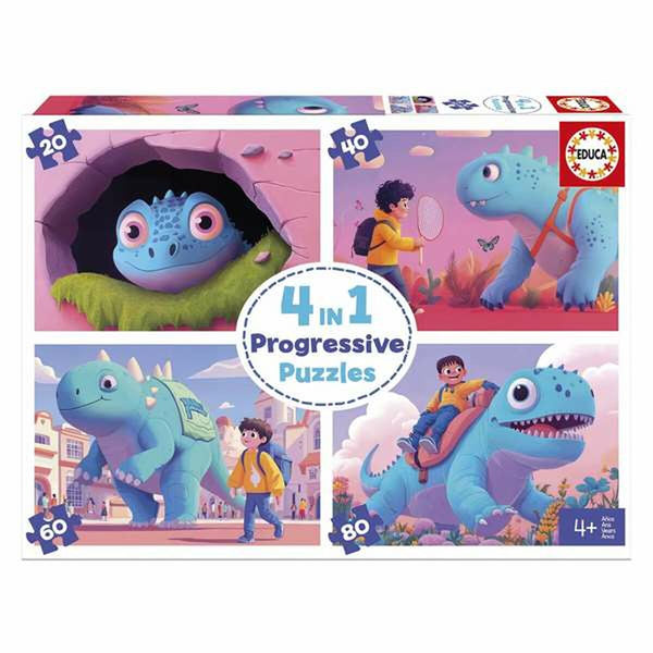 Set mit 4 Puzzeln Educa Friendly Dinosaurs