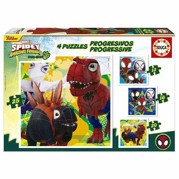 Set mit 4 Puzzeln Educa Dino Spidey (4 Stück)