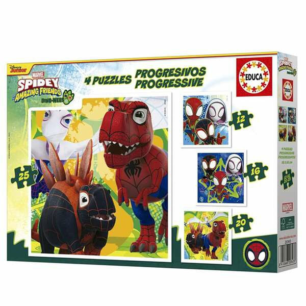 Set mit 4 Puzzeln Educa Dino Spidey (4 Stück)