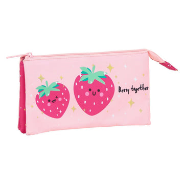 Dreifaches Mehrzweck-Etui Berry Brillant BlackFit8 Berry brilliant Rosa 22 x 12 x 3 cm