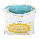 Rucksacktasche mit Bändern Safta Solete Gelb Weiß 26 x 34 x 1 cm