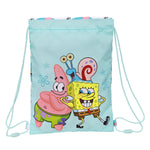Rucksacktasche mit Bändern Spongebob Stay positive Blau Weiß 26 x 34 x 1 cm