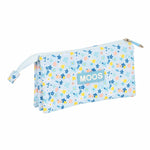 Dreifaches Mehrzweck-Etui Moos Lovely Blau 22 x 12 x 3 cm