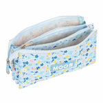 Dreifaches Mehrzweck-Etui Moos Lovely Blau 22 x 12 x 3 cm