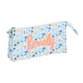 Dreifaches Mehrzweck-Etui Moos Lovely Blau 22 x 12 x 3 cm