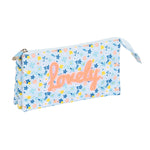 Dreifaches Mehrzweck-Etui Moos Lovely Blau 22 x 12 x 3 cm