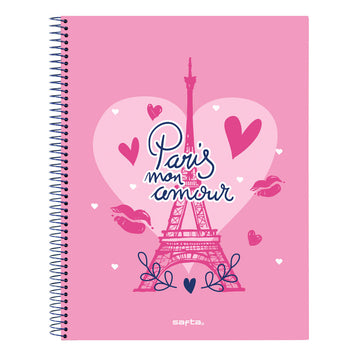 Notizbuch Safta Paris Rosa Marineblau A4 120 Blatt