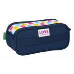 Dreifaches Mehrzweck-Etui Benetton Love Marineblau 21,5 x 10 x 8 cm