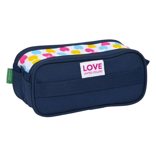 Dreifaches Mehrzweck-Etui Benetton Love Marineblau 21,5 x 10 x 8 cm