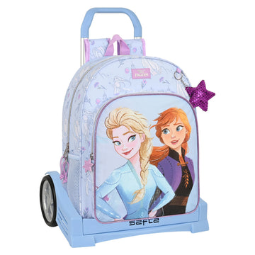 Schulrucksack mit Rädern Frozen Believe Lila 33 x 42 x 14 cm