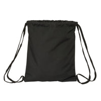 Rucksacktasche mit Bändern BlackFit8 Old school Schwarz Grau 35 x 40 x 1 cm