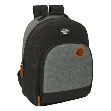 Schulrucksack BlackFit8 Old school Schwarz Grau 32 x 42 x 15 cm