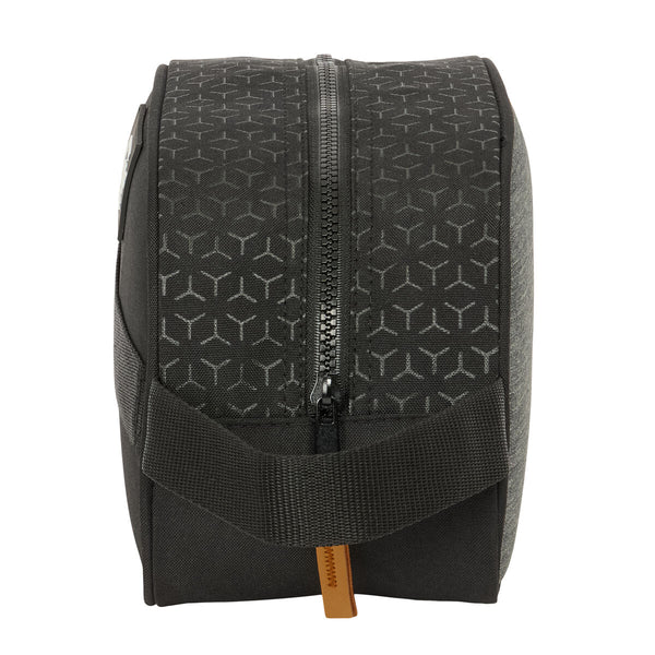 Reise-Toilettentasche BlackFit8 Old school Schwarz Grau Wiederverwertbar 26 x 15 x 12 cm