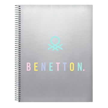 Notizbuch Benetton Silver Silberfarben A4 120 Blatt