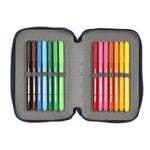 Doppel-Federtasche Munich Flash Marineblau 12.5 x 19.5 x 4 cm (28 Stücke)