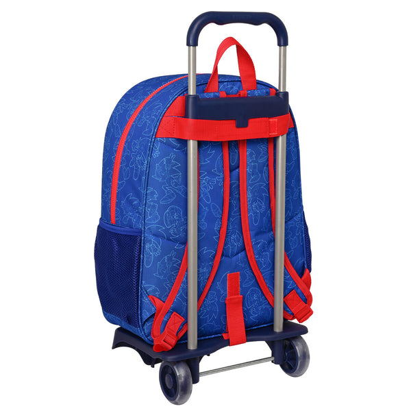 Schulrucksack mit Rädern Sonic Let's roll Marineblau 33 x 42 x 14 cm