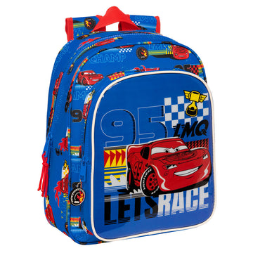 Schulrucksack Cars Race ready Blau 27 x 33 x 10 cm
