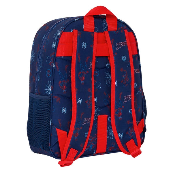 Schulrucksack Spider-Man Neon Marineblau 32 X 38 X 12 cm