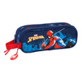 Zweifaches Mehrzweck-Etui Spider-Man Neon Marineblau 21 x 8 x 6 cm