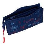 Zweifaches Mehrzweck-Etui Spider-Man Neon Marineblau 22 x 12 x 3 cm