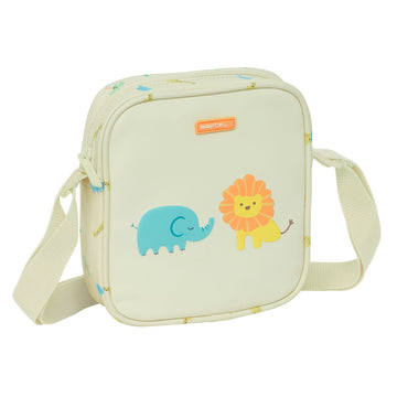 Umhängetasche Safta Dschungel Beige 16 x 18 x 4 cm