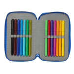 Doppel-Federtasche Sonic Prime Blau 12.5 x 19.5 x 4 cm 28 Stücke