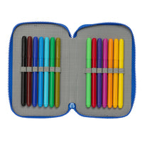 Doppel-Federtasche Sonic Prime Blau 12.5 x 19.5 x 4 cm 28 Stücke