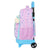 Schulrucksack mit Rädern Frozen Cool days Violett Himmelsblau 33 x 45 x 22 cm