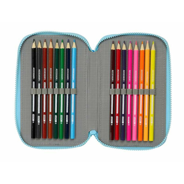 Dreifaches Federmäppchen Bluey 12,5 x 19,5 x 5,5 cm