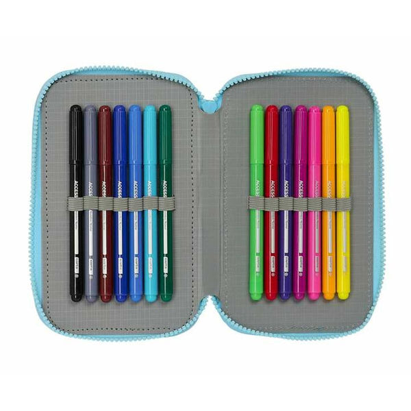 Dreifaches Federmäppchen Bluey 12,5 x 19,5 x 5,5 cm
