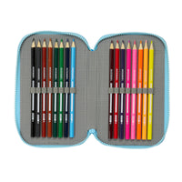 Dreifaches Federmäppchen Bluey Himmelsblau 12,5 x 19,5 x 5,5 cm 36 Stücke