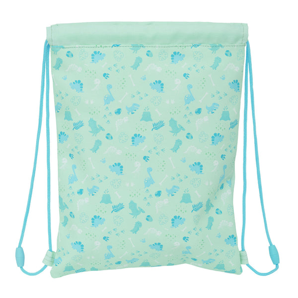 Rucksacktasche mit Bändern Safta Dino grün 26 x 34 x 1 cm