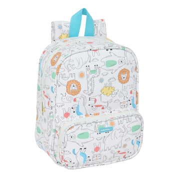 Schulrucksack Safta Zoo Beige 22 x 27 x 10 cm