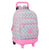 Schulrucksack mit Rädern Moos Flores Bunt 33 x 45 x 22 cm