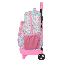 Schulrucksack mit Rädern Moos Flores Bunt 33 x 45 x 22 cm